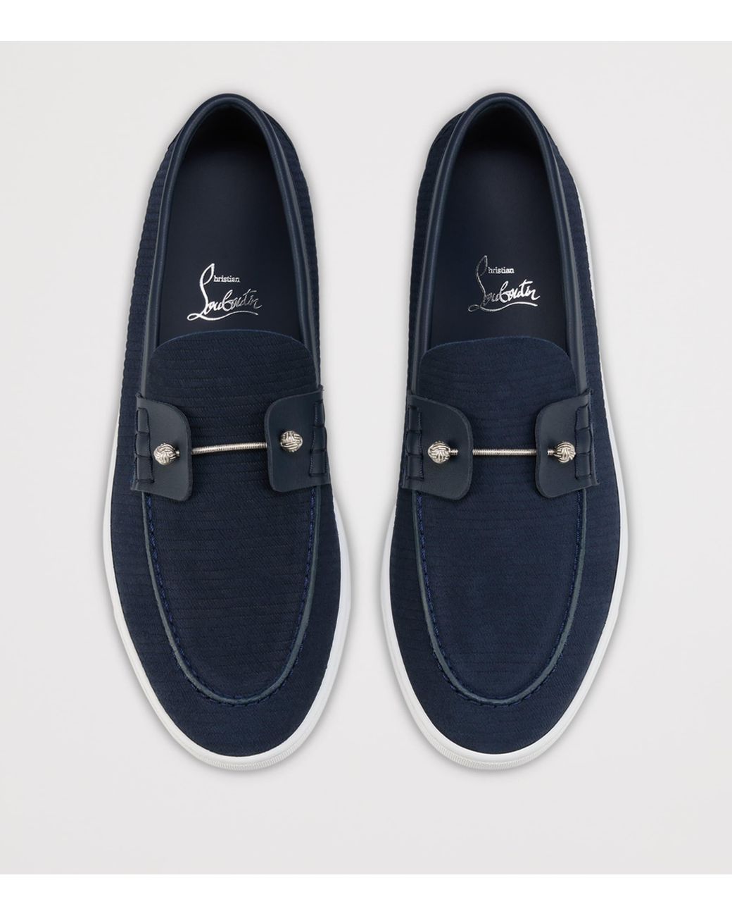 Christian Louboutin Blue Chambeliboat Yacht Leather Boat Shoes for men
