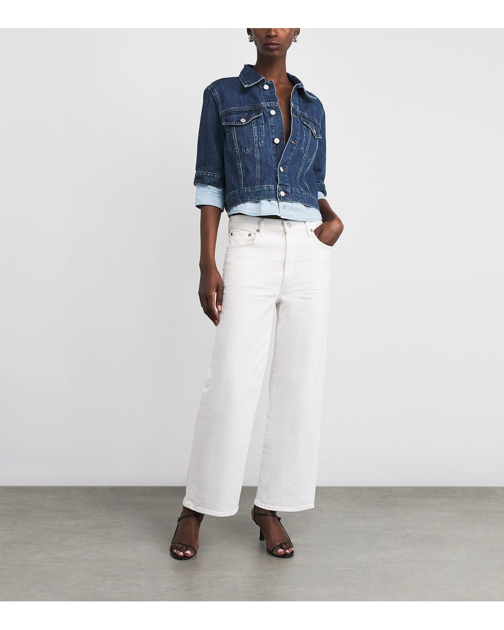 7 For All Mankind Blue Double Trucker Denim Jacket