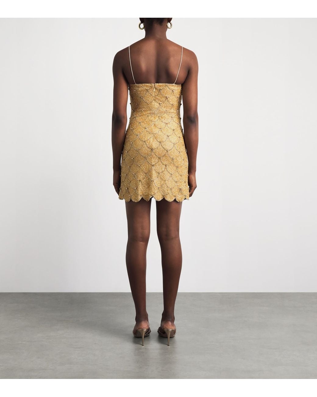 Alice + Olivia Natural Embellished Nina Mini Dress