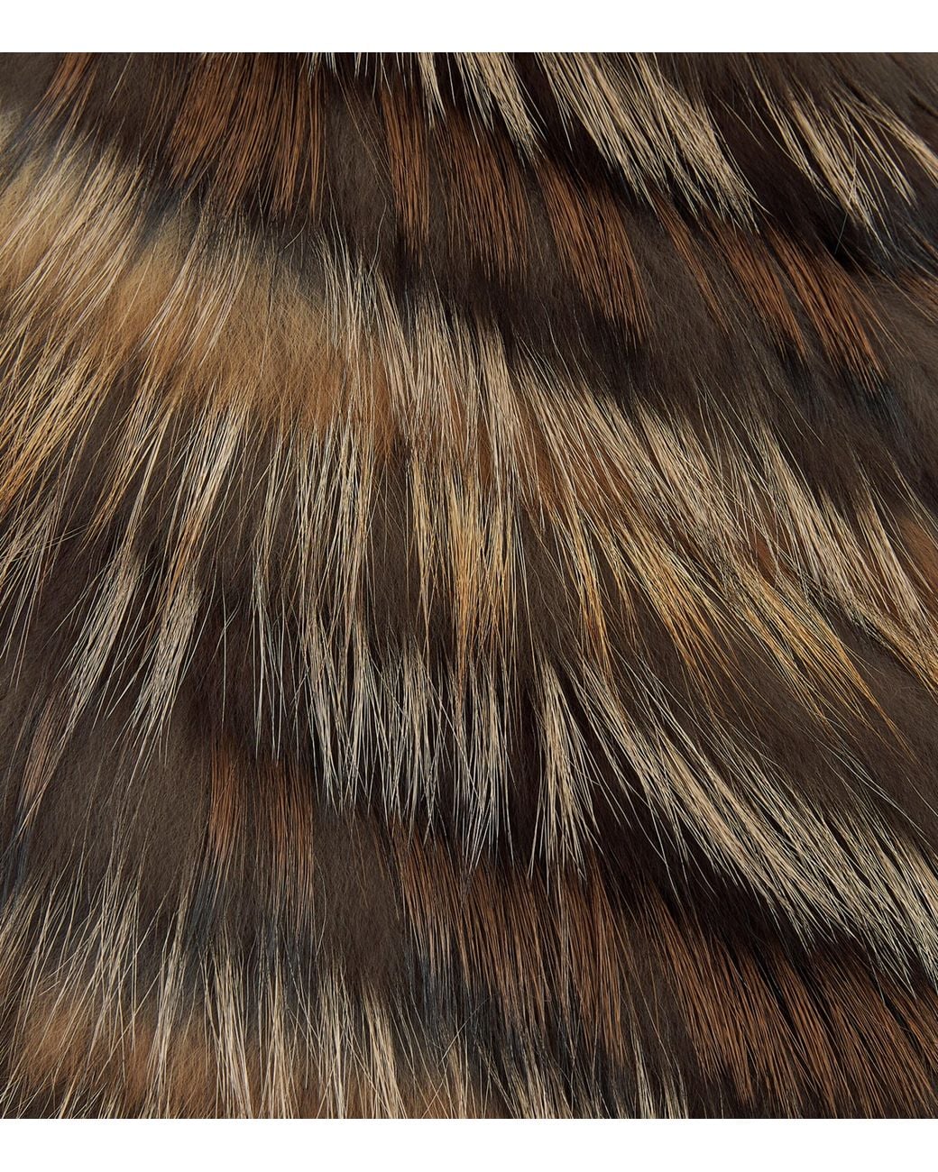 Yves Salomon Natural Fox Fur Striped Scarf