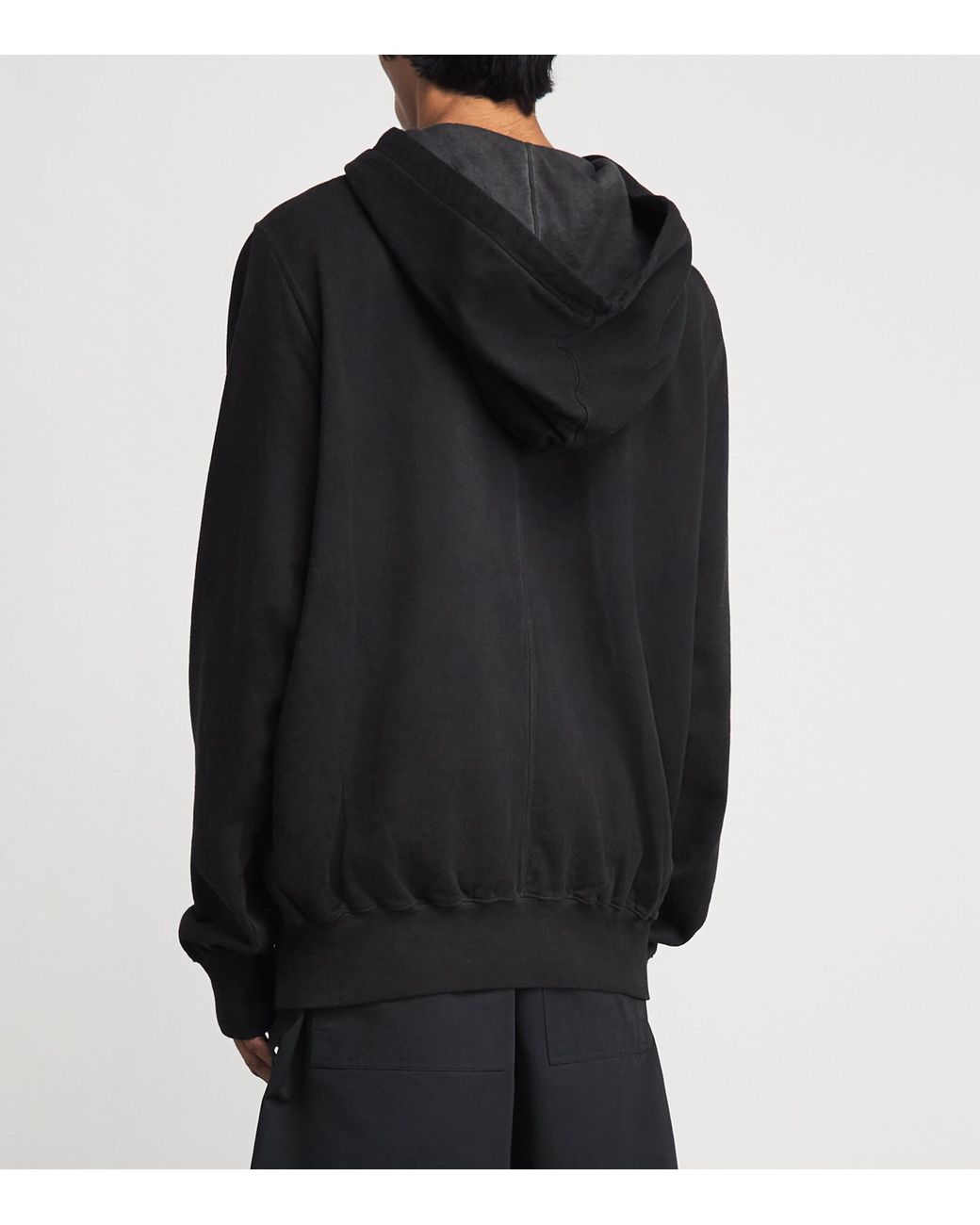Rick Owens Black Cotton Pentagram Hoodie for men