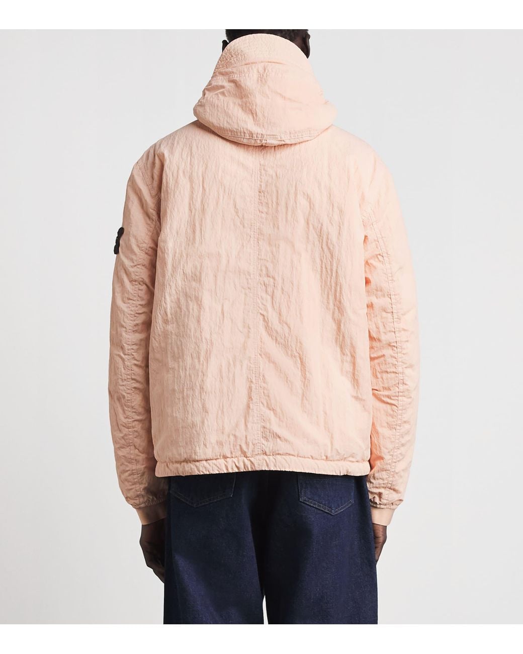 Stone Island Pink Nylon-Tc Warp Rib Padded Jacket for men