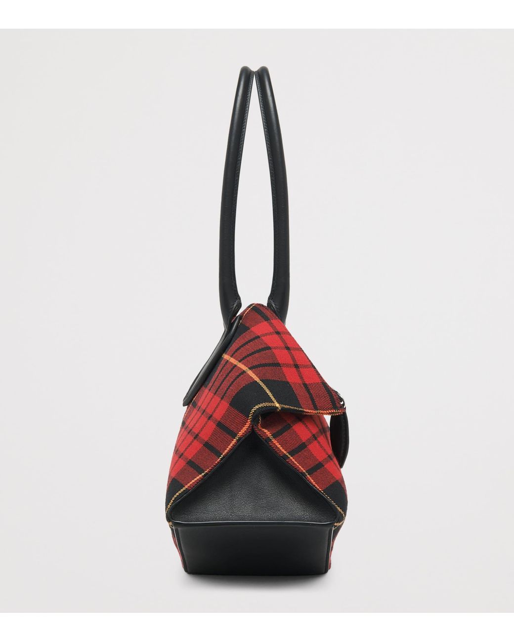 McQueen Red Check Manta Shoulder Bag