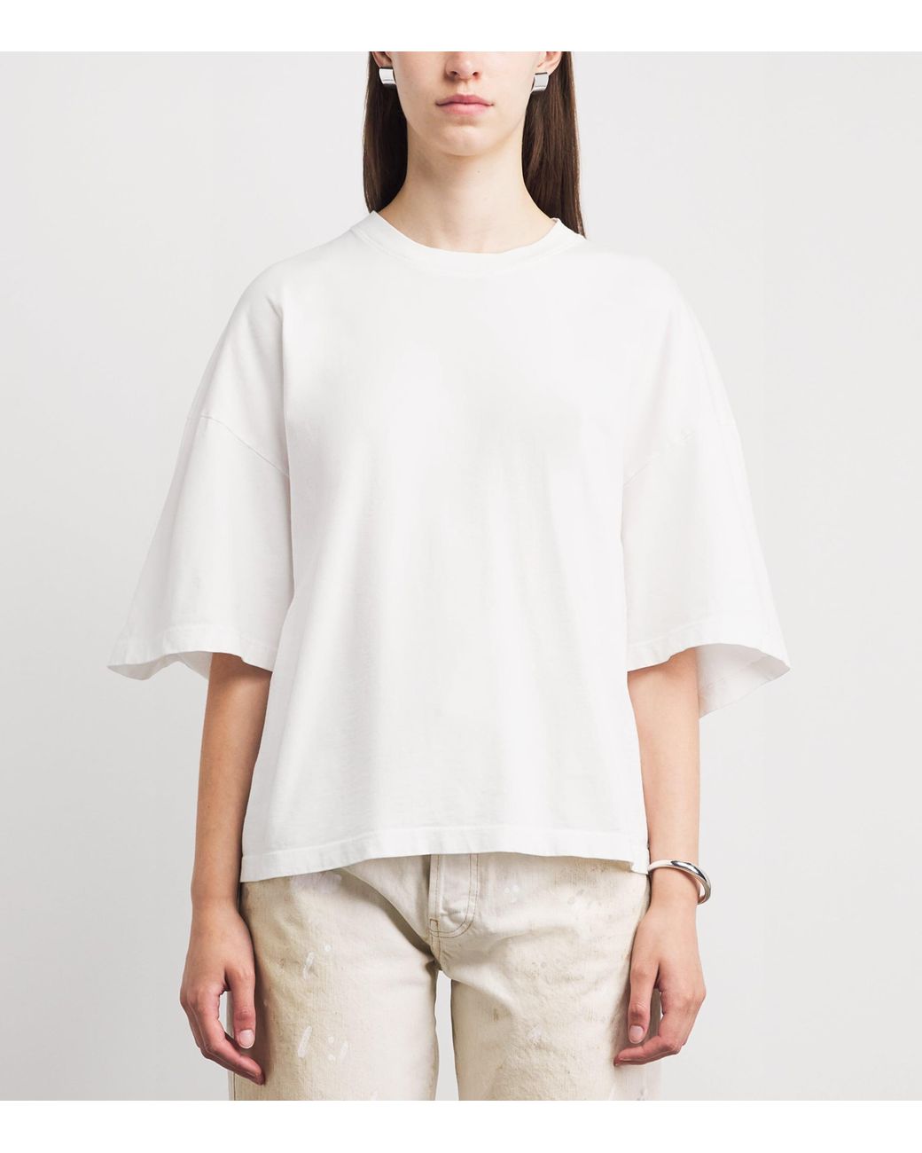 Agolde White Cotton Ellery Corset T-Shirt