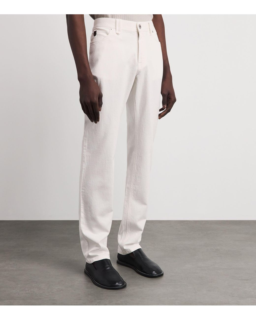 Brioni White Stretch-Denim Straight Jeans for men