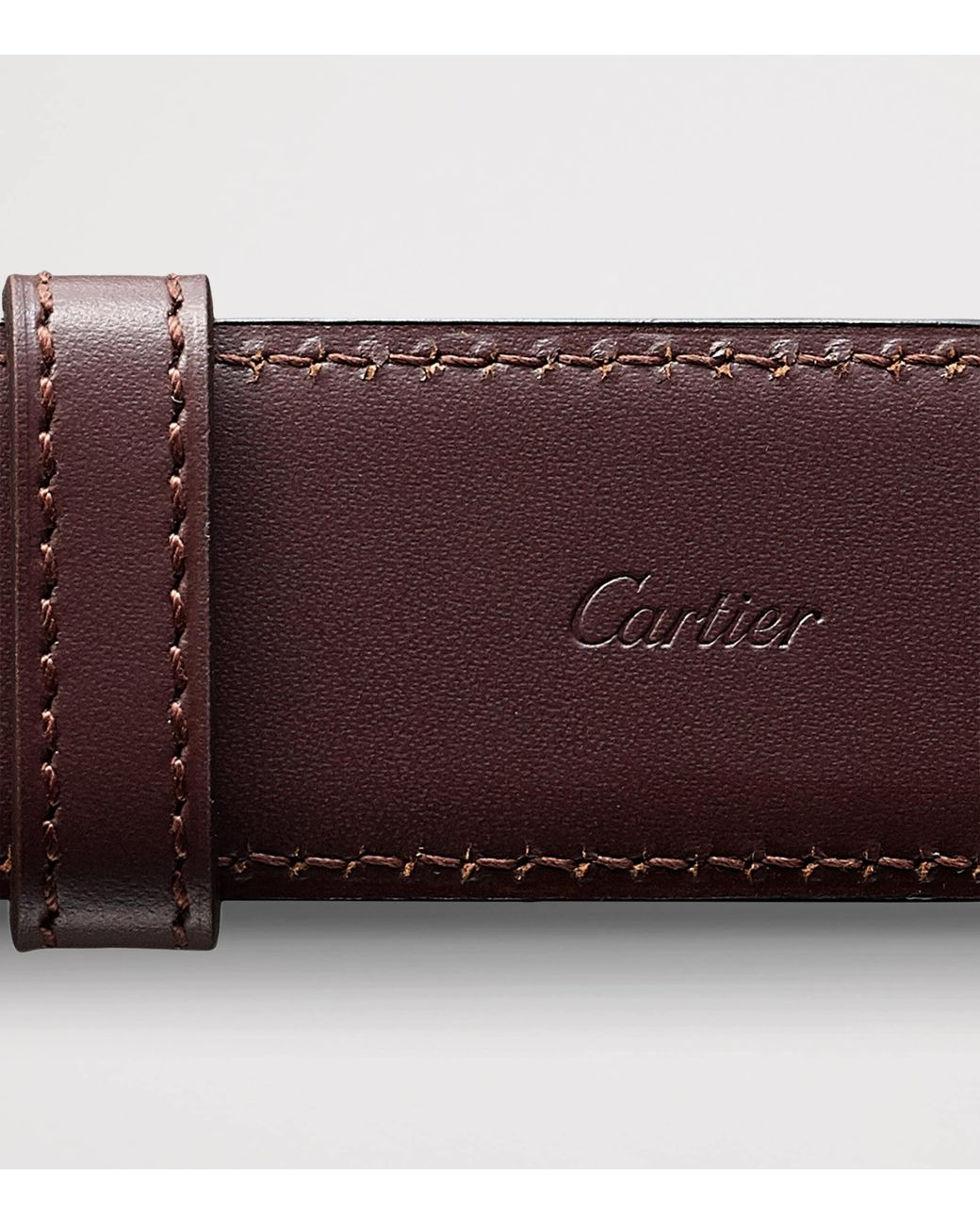 Cartier Black Leather Reversible Tank De Belt for men