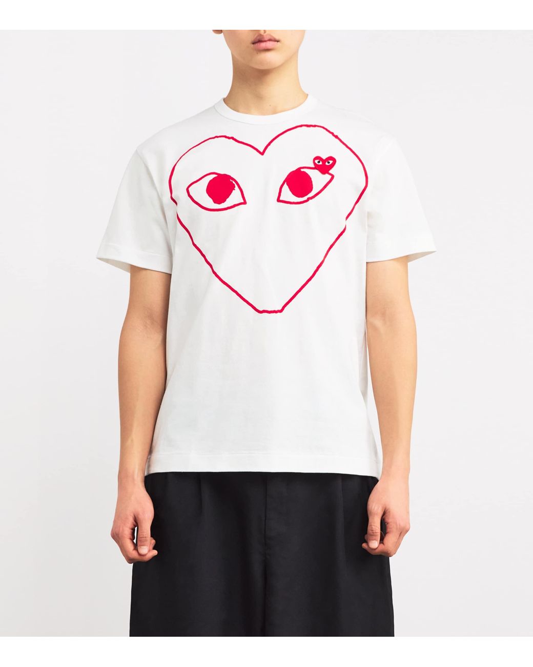 COMME DES GARÇONS PLAY Pink Heart Logo T-Shirt for men