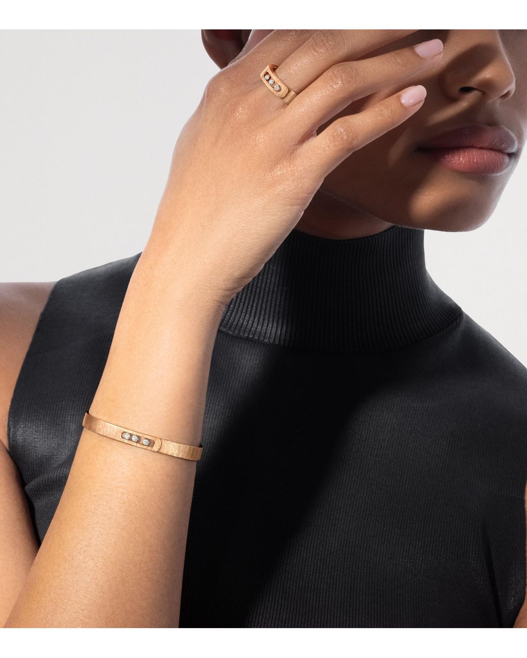 Messika Natural Move Noa Diamond And Chiselled Bangle