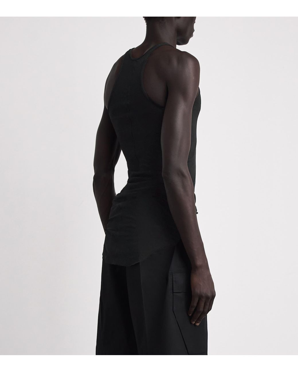 Rick Owens Black Basic Ribbed Tank Top for men