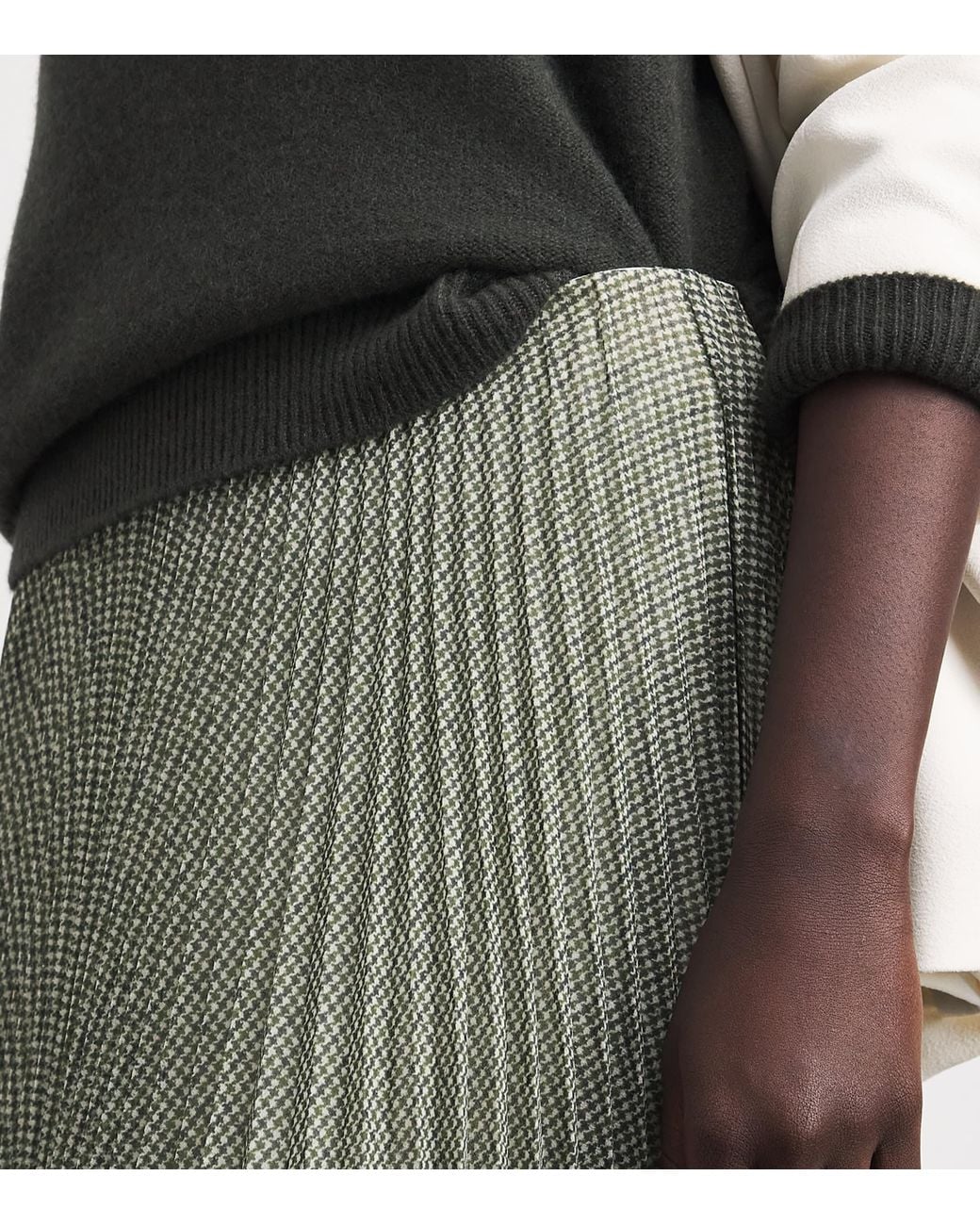 Vince Gray Pleated Midi Skirt