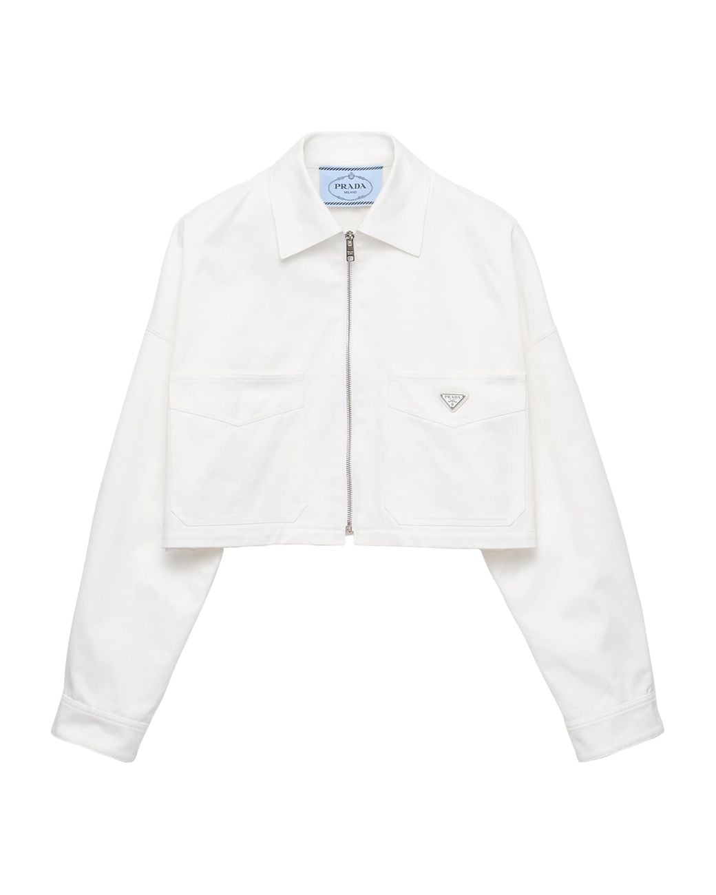 Prada White Cotton Blouson Jacket