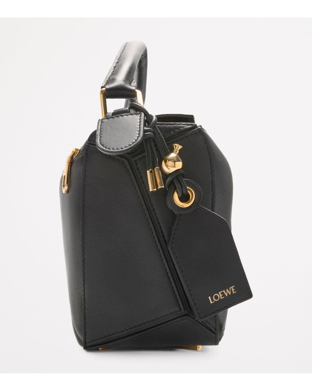 Loewe Black Small Leather Featherlight Puzzle Top-Handle Bag