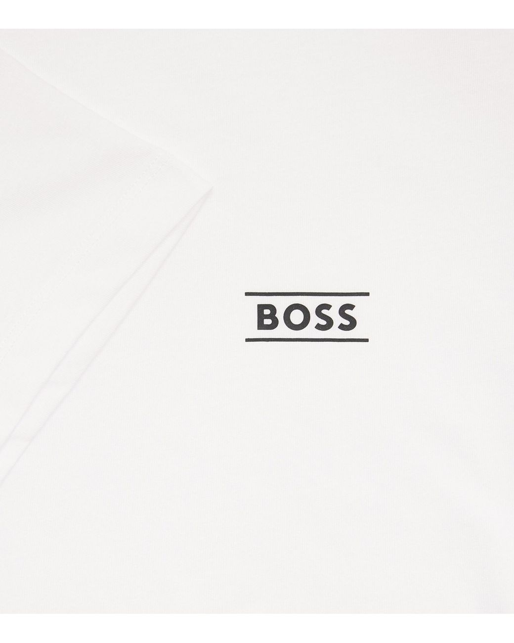 Boss White Cotton Logo T-Shirt for men