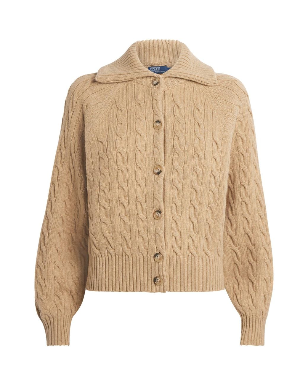 Polo Ralph Lauren Natural Wool-Cashmere Cable-Knit Cardigan