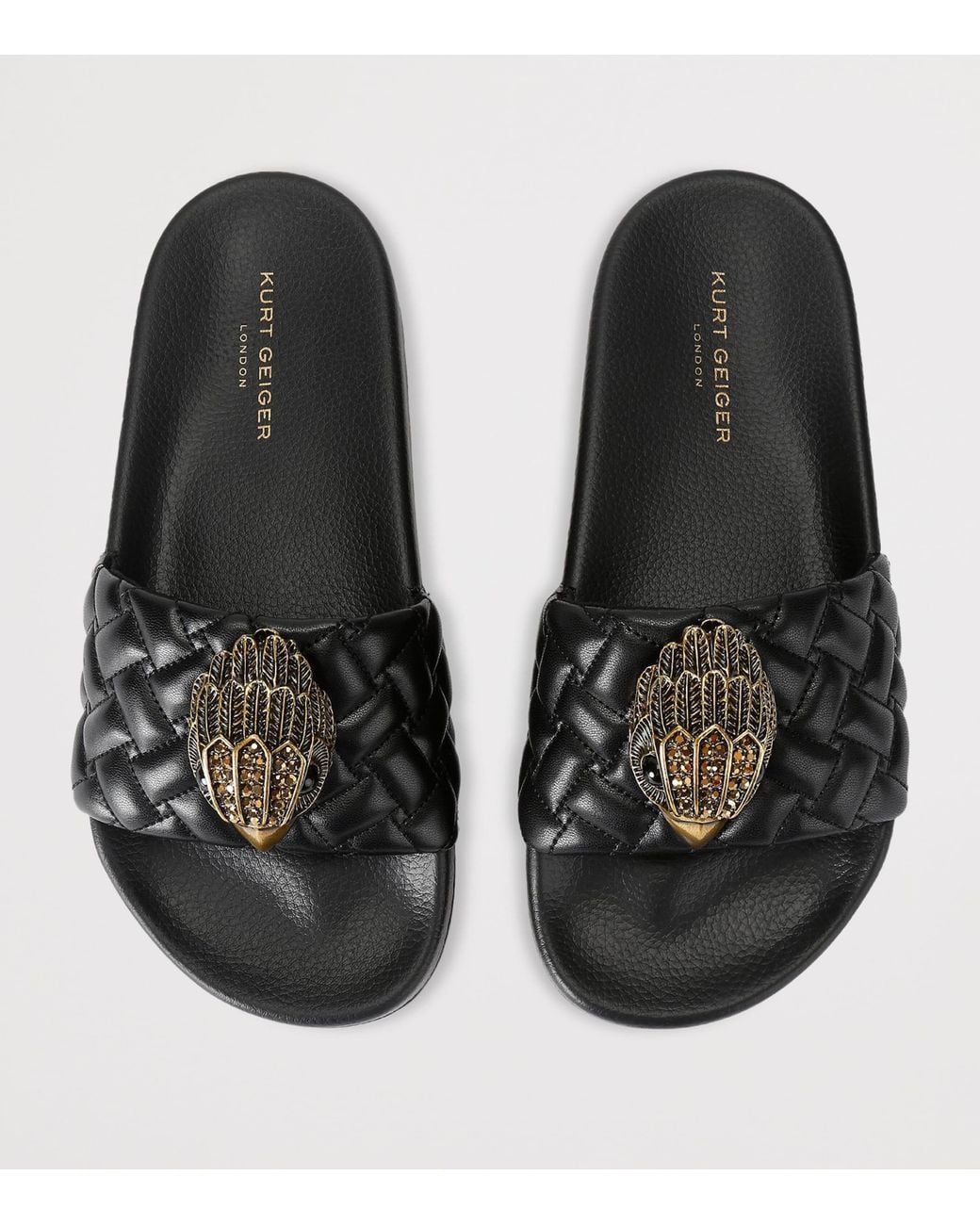 Kurt Geiger Black Meena Large Eagle Slides
