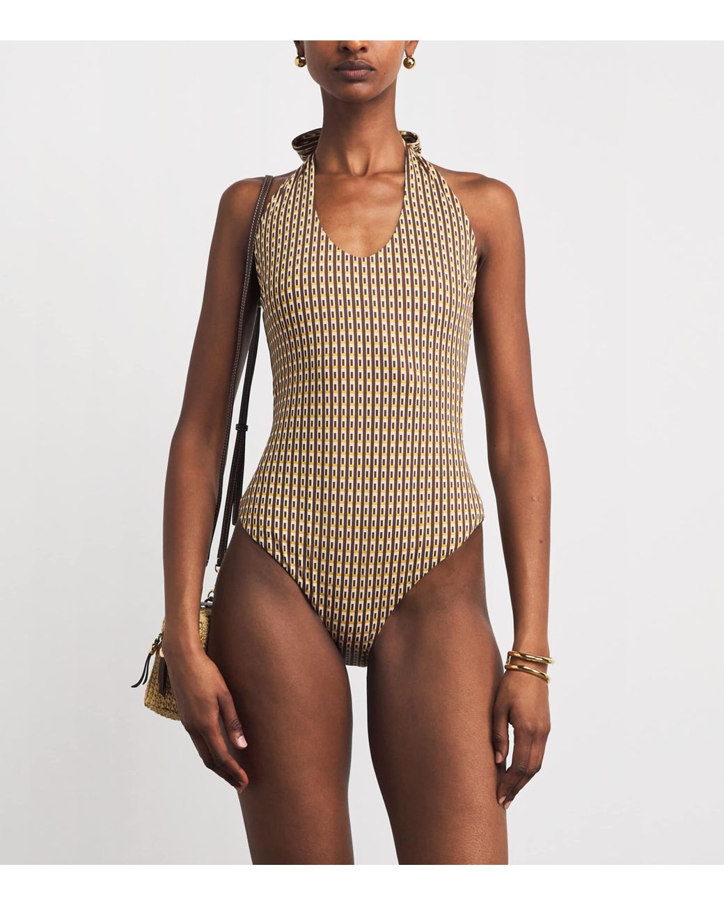 Sir Brown Geometric Cooper Swimsuit