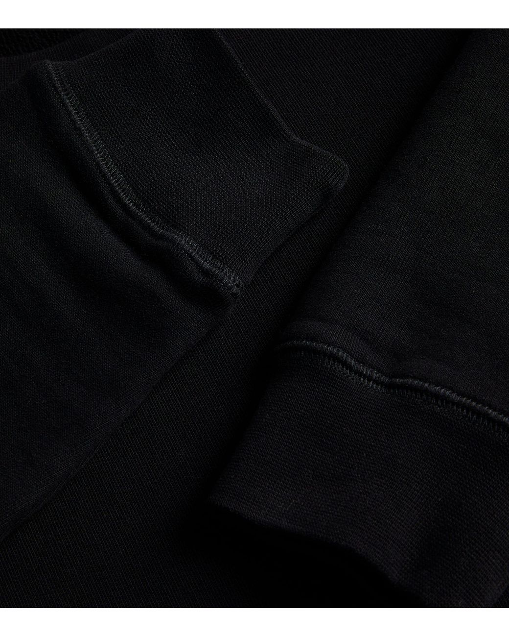 Sunspel Black Cotton Loopback Sweatshirt for men