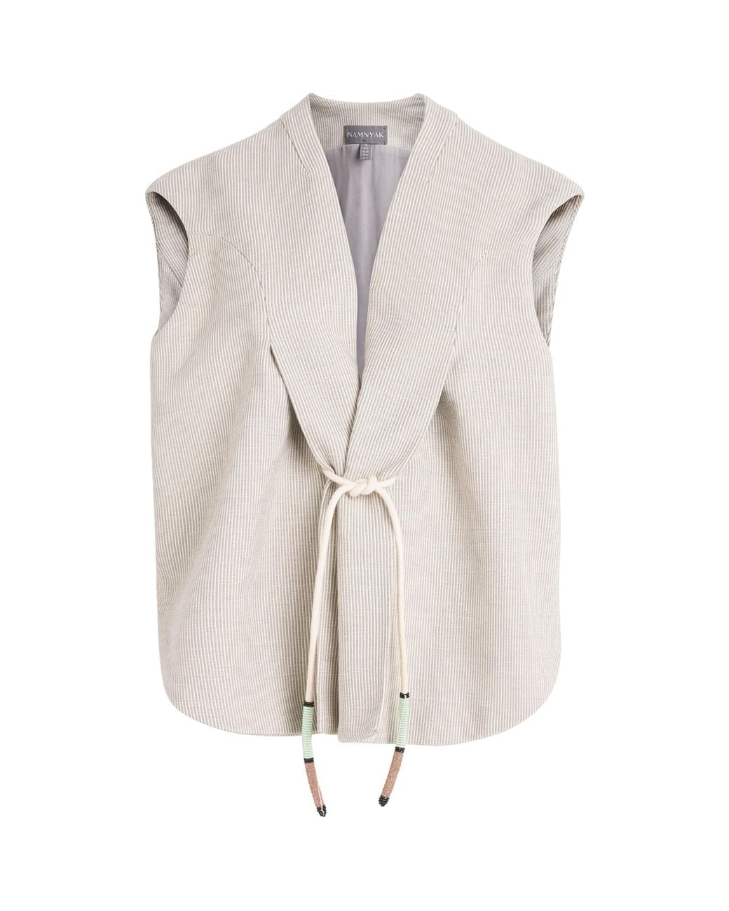 Studio Namnyak White Cotton Zihi Drawstring Waistcoat