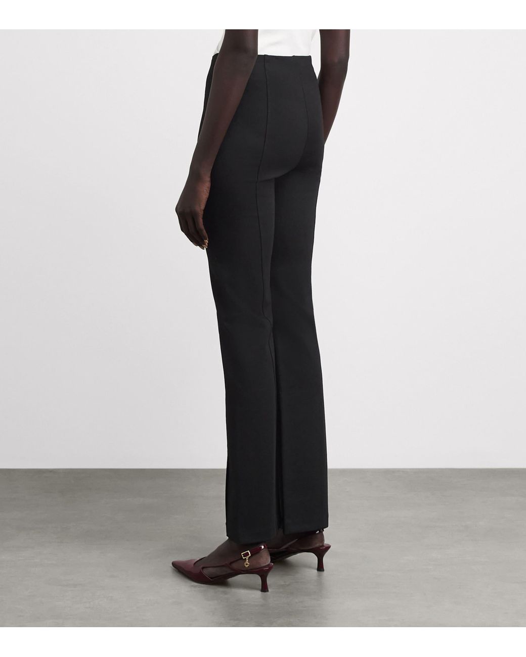 Maje Black Flared Slit Trousers