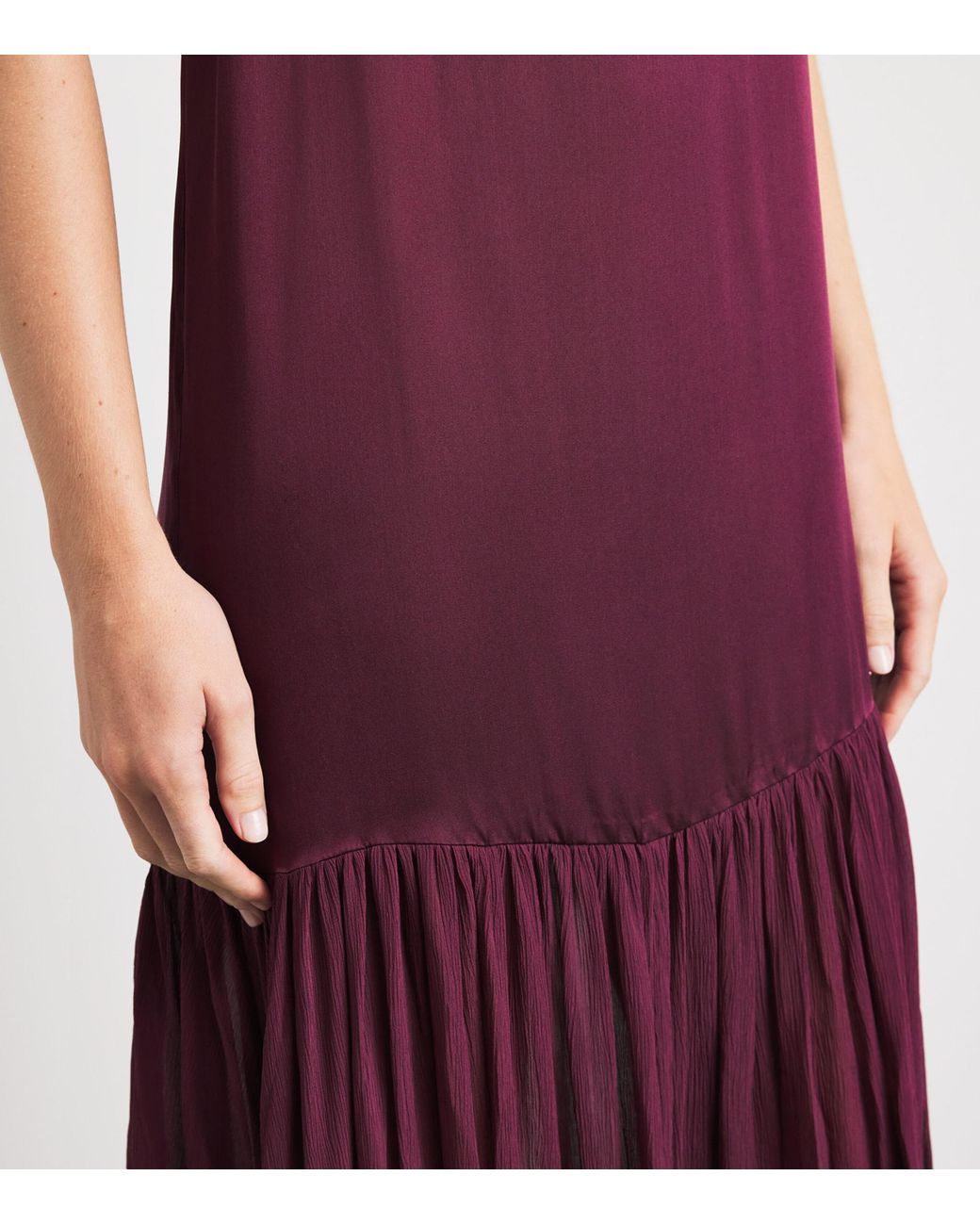 Anine Bing Purple Silk-Blend Clementine Maxi Dress