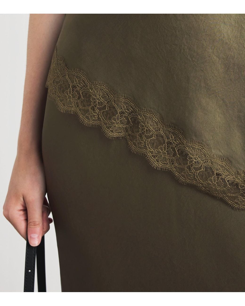 Claudie Pierlot Green Lace-Trim Asymmetric Top
