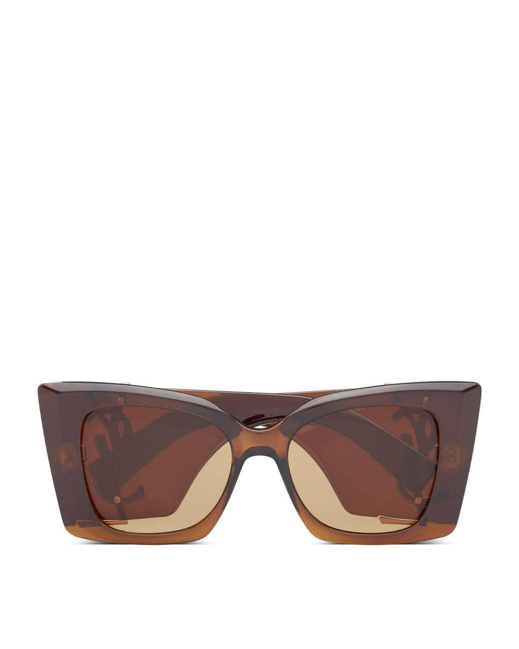 Saint Laurent Brown Cassandre M119 Cat-Eye Sunglasses