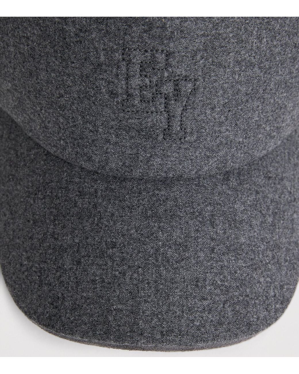 Eleventy Gray Wool-Blend Baseball Logo Cap for men