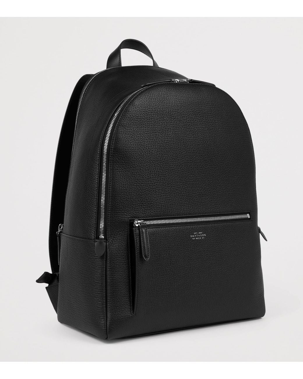 Smythson Black Leather Ludlow Backpack for men