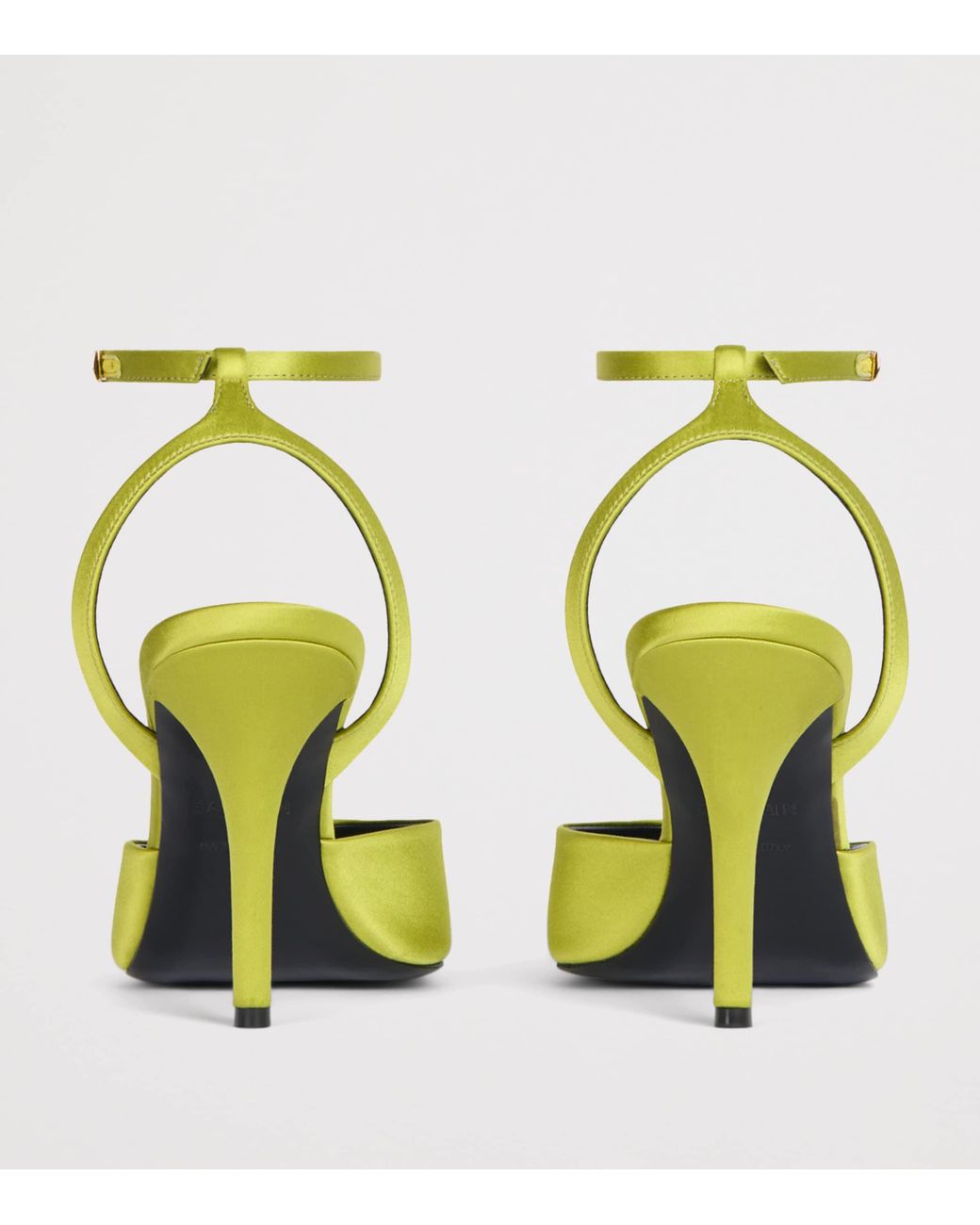Balmain Yellow Silk Strappy Pumps 95