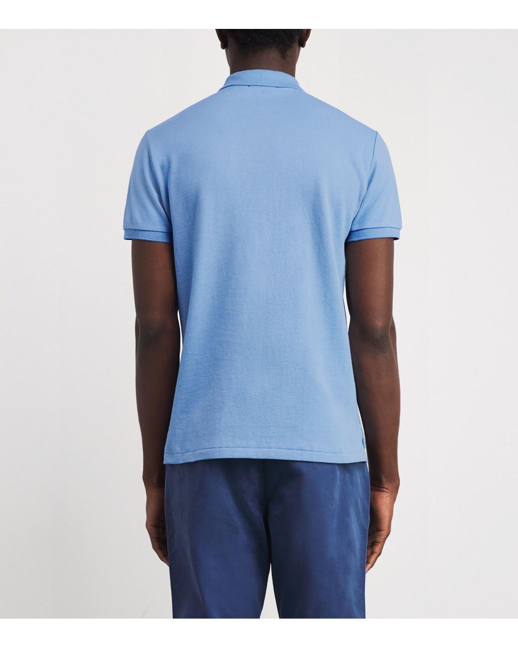 Polo Ralph Lauren Blue Cotton Mesh Custom-Fit Polo Shirt for men