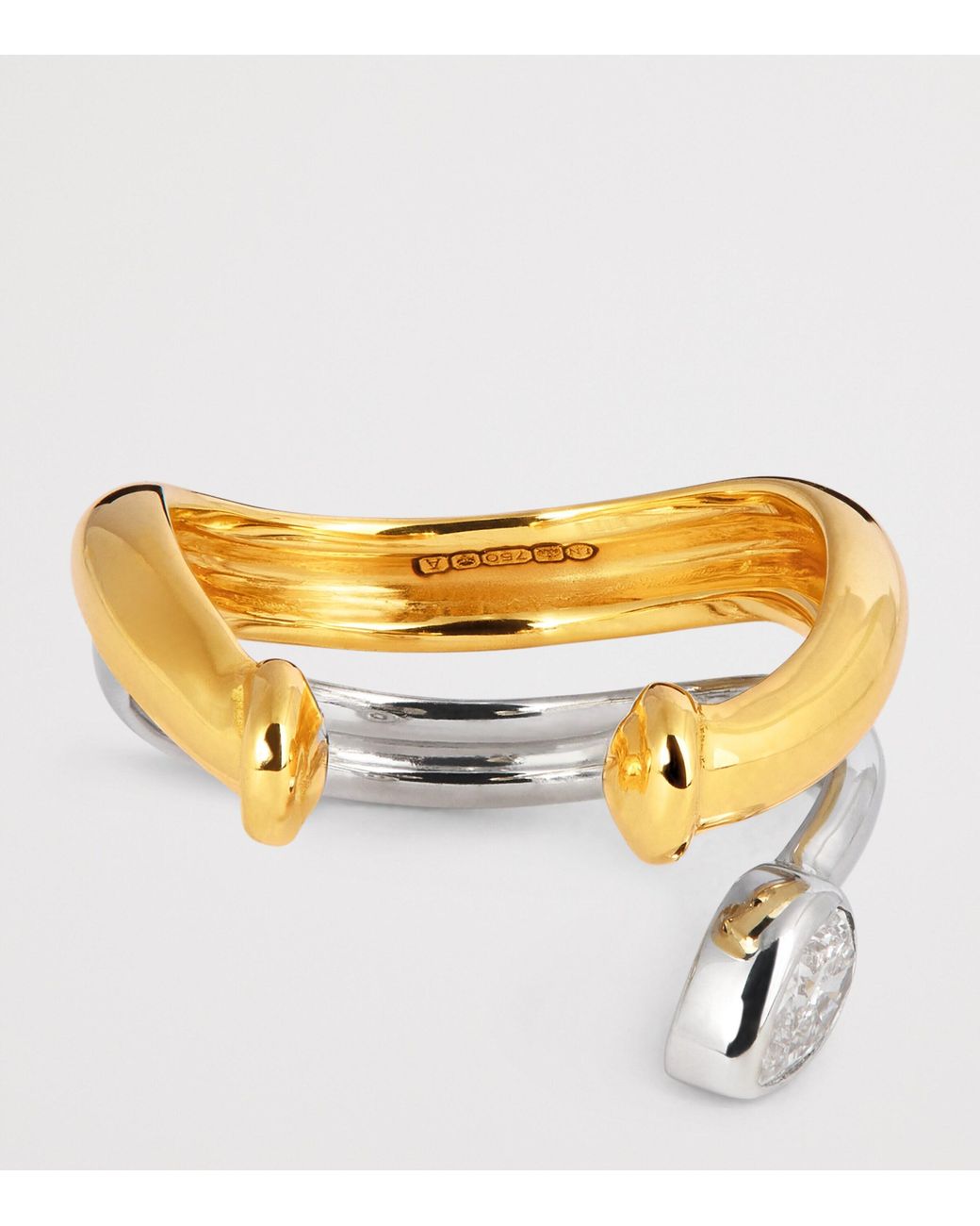 L'Atelier Nawbar Metallic And Diamond Lot N*93 Boa Double Ear Cuff