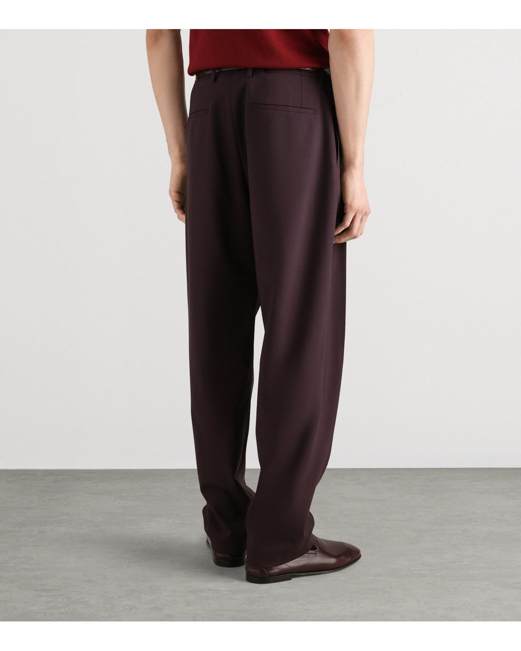 Dolce & Gabbana Purple Stretch-Virgin Wool Pleated Trousers for men
