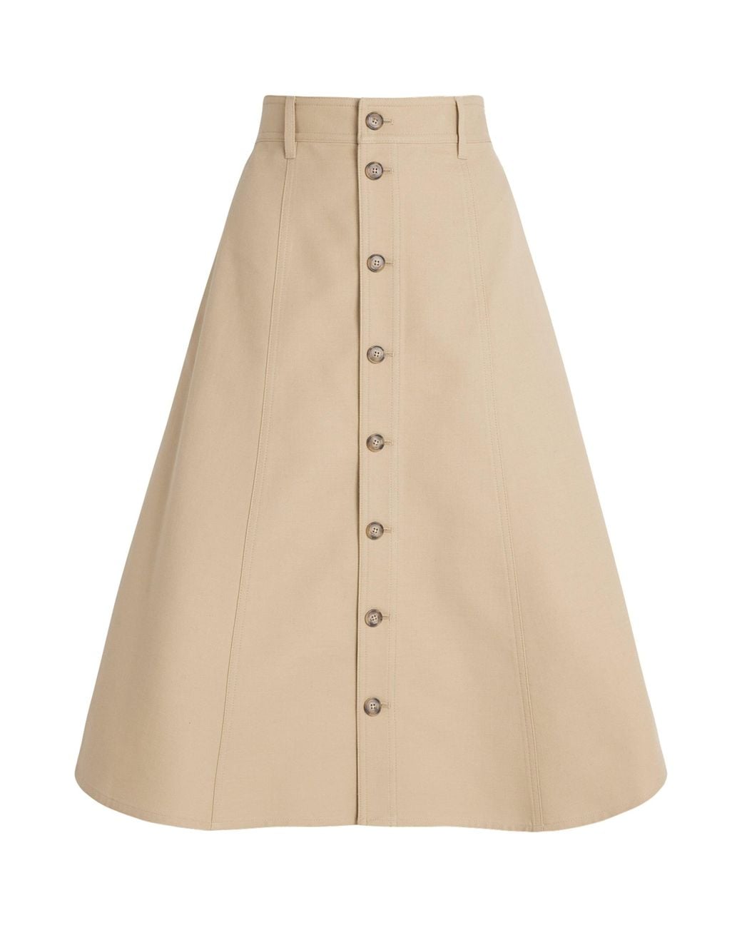 Polo Ralph Lauren Natural Cotton-Wool Button-Up Midi Skirt