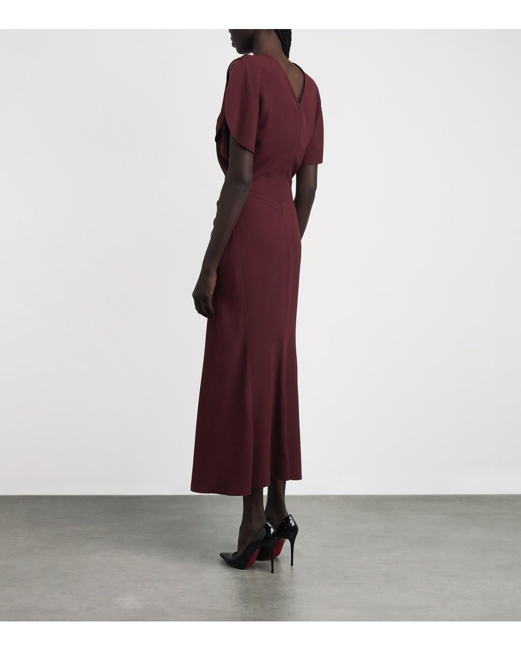 Victoria Beckham Purple Cady Bela Midi Dress