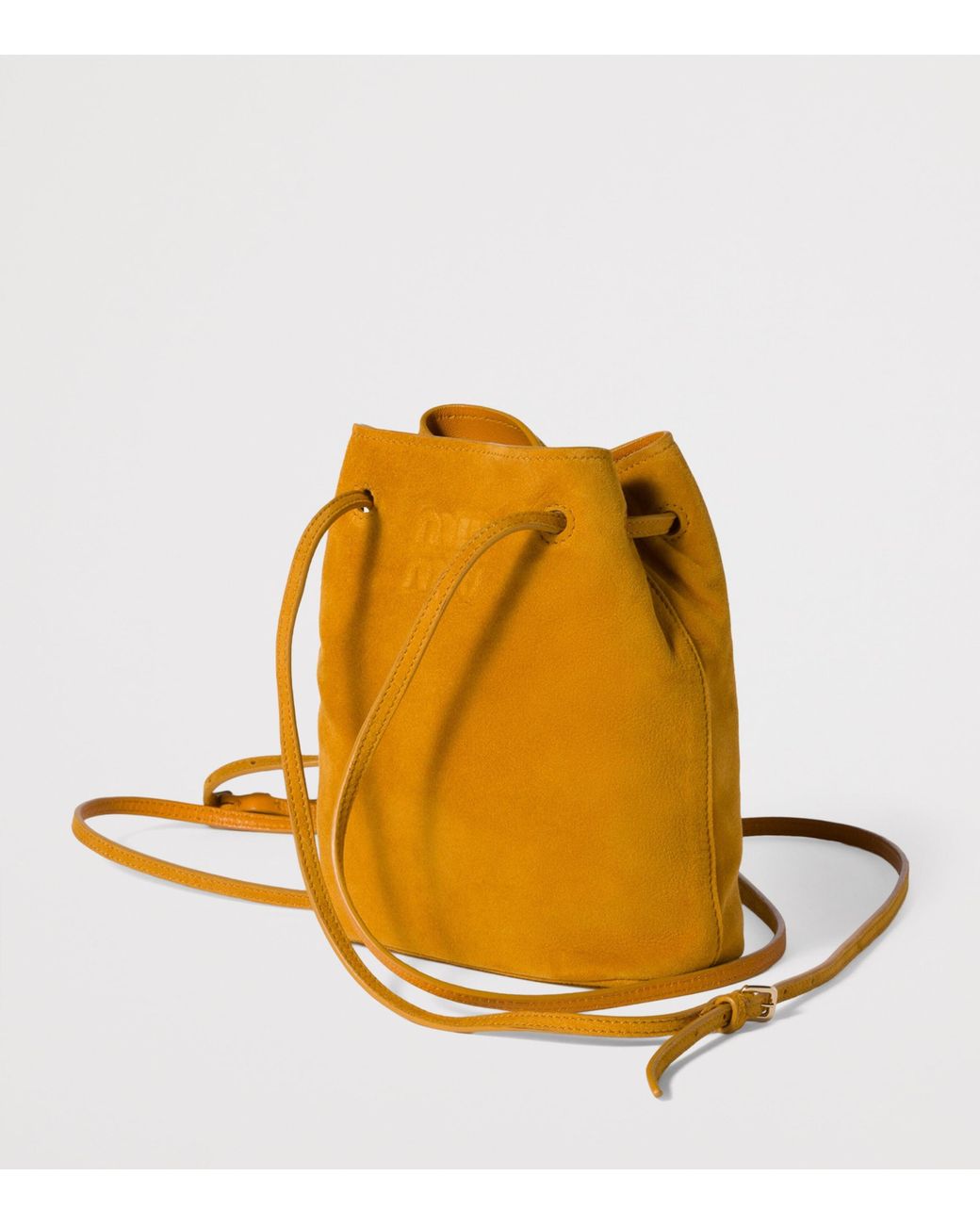 Miu Miu Yellow Lambskin Suede Pouch