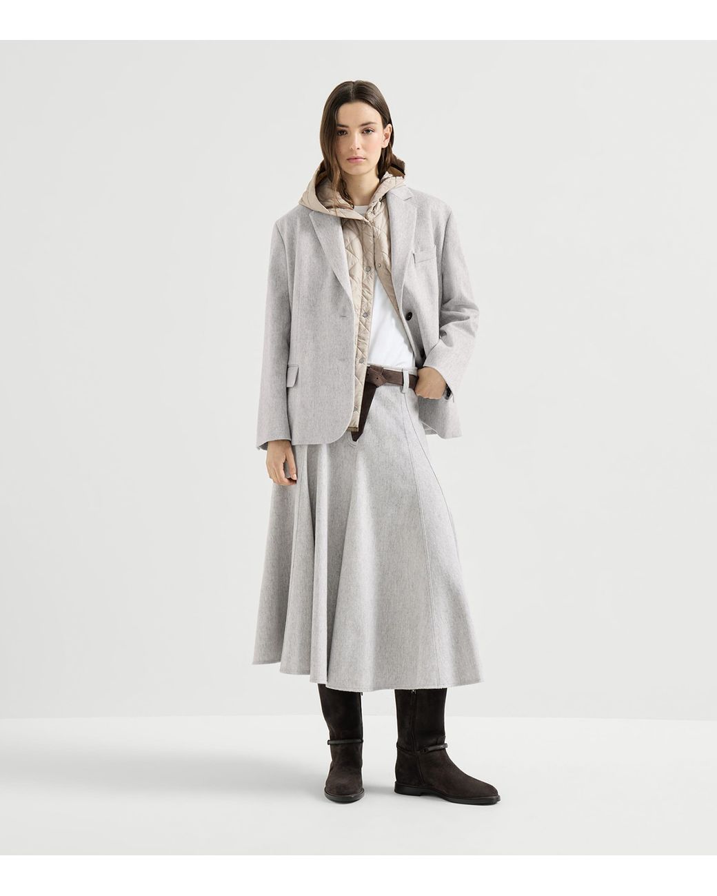 Brunello Cucinelli Natural Hooded Padded Gilet