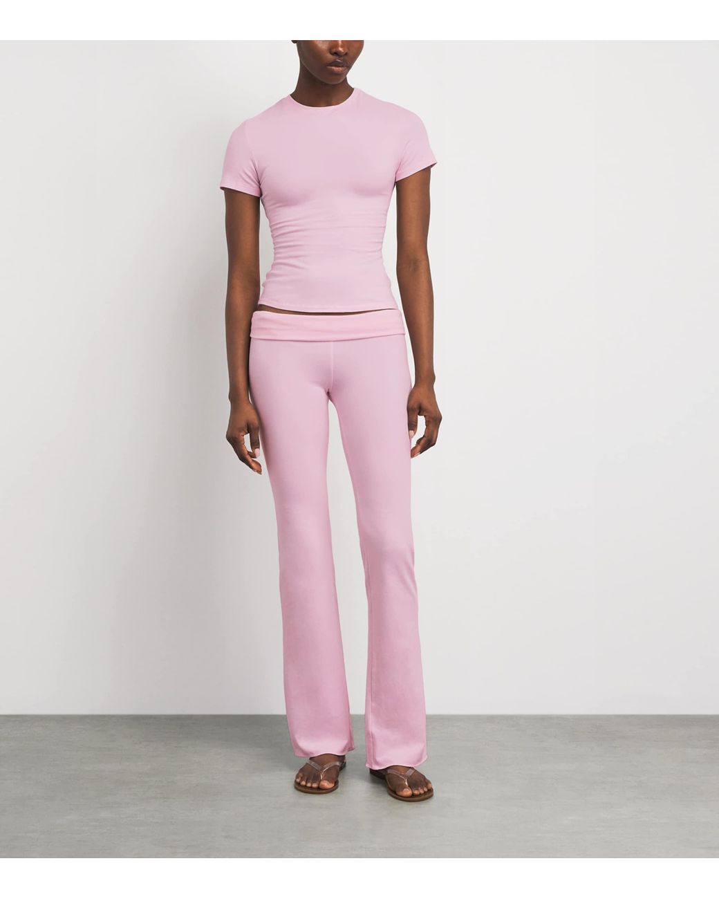 Skims Pink Cotton Jersey T-Shirt