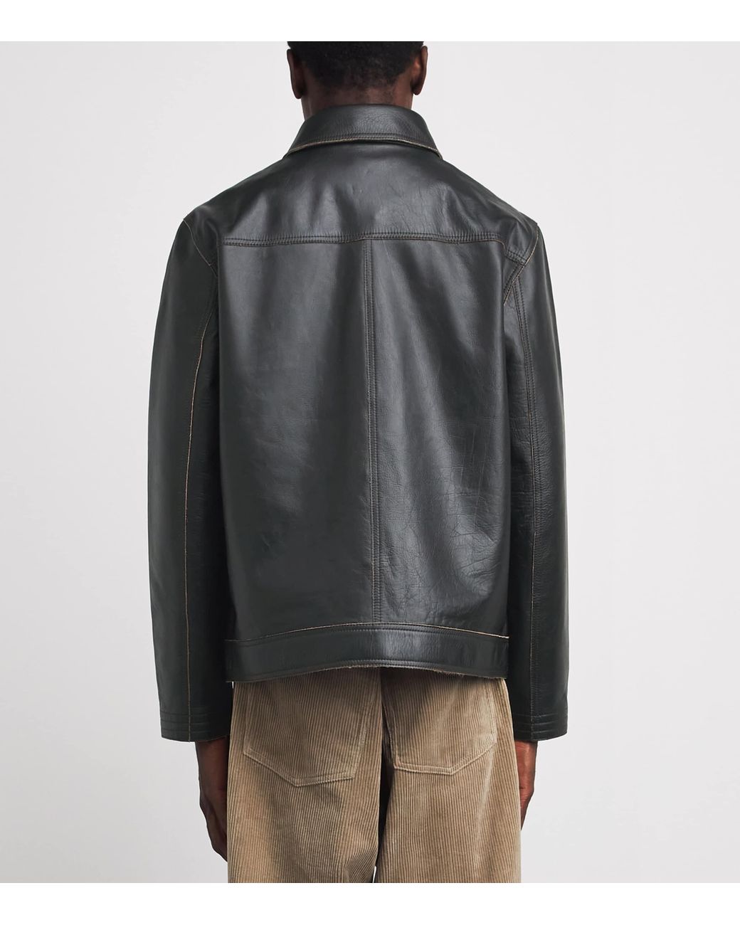 Oliver Spencer Black Hardwick Leather Jacket for men