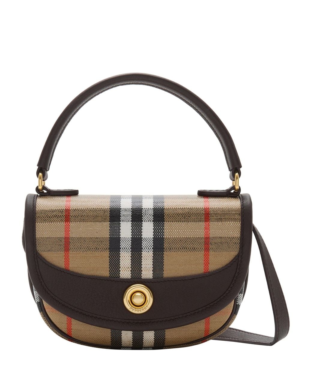 Burberry Black Mini Check Top-Handle Bag