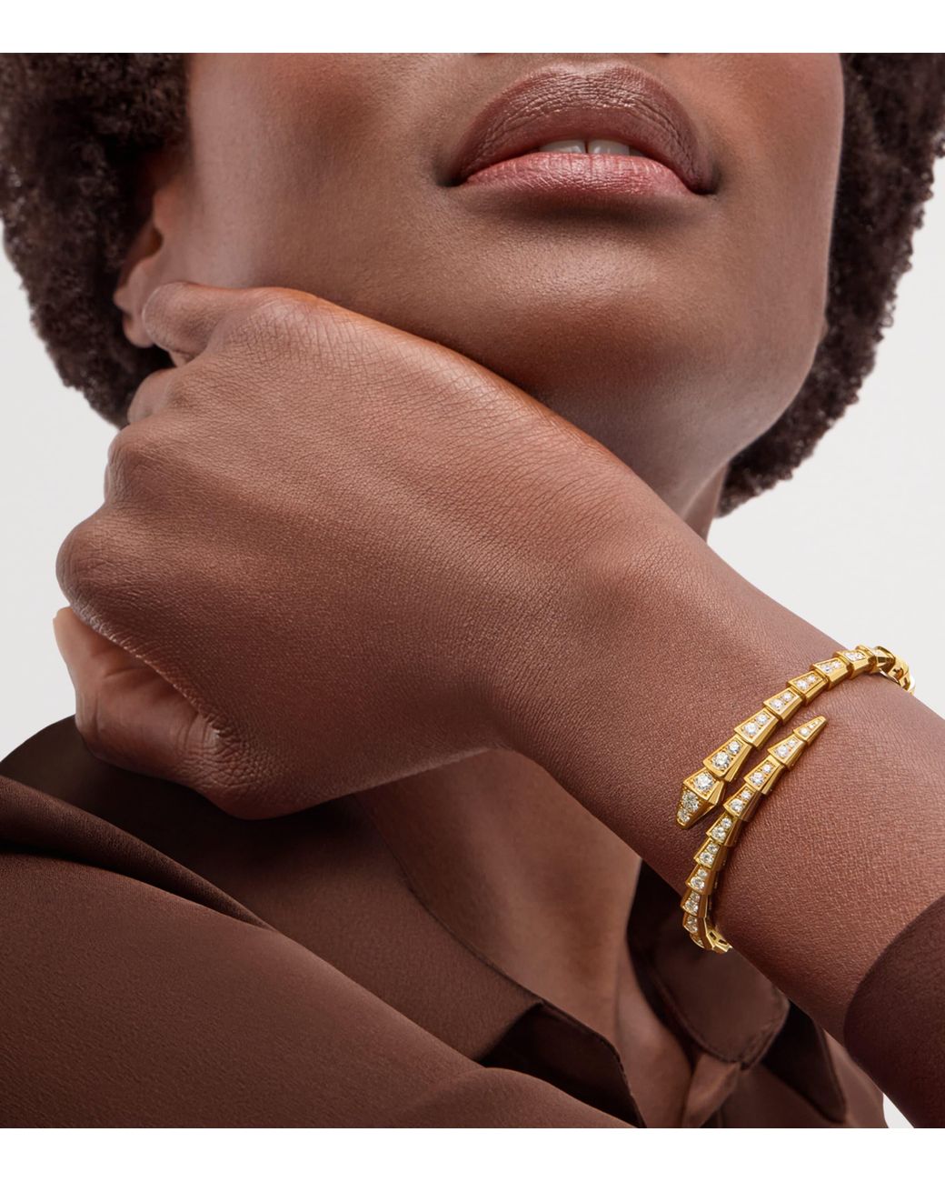 BVLGARI Metallic And Diamond Serpenti Viper Bracelet