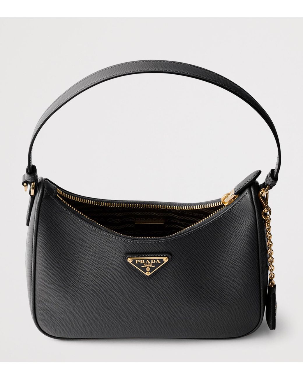 Prada Black Mini Saffiano Leather Re-Edition 2005 Top-Handle Bag