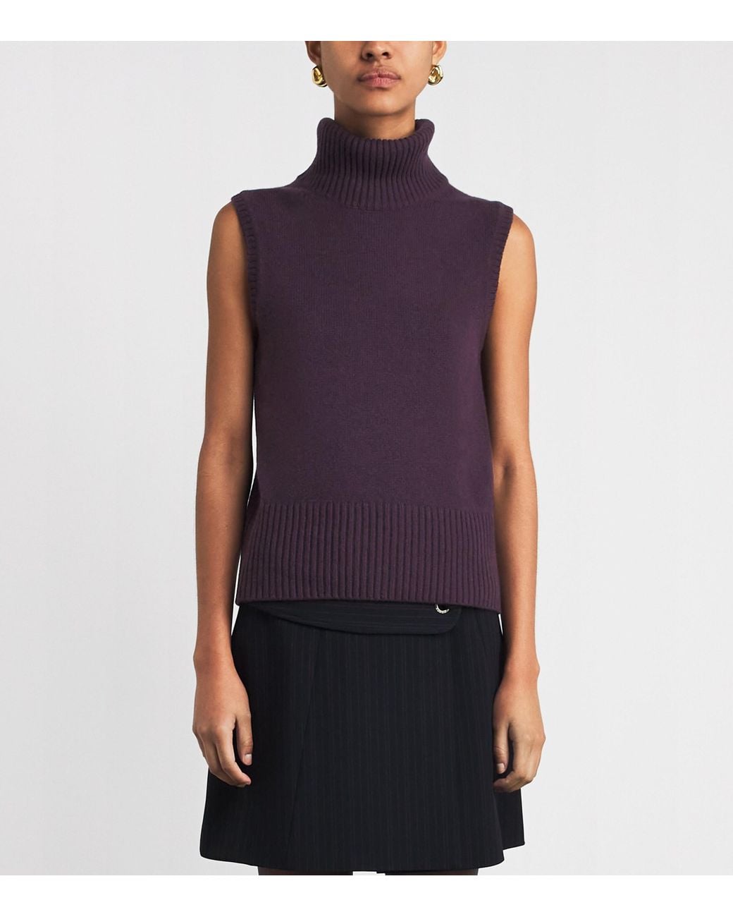 Veronica Beard Purple Cashmere Mazzy Sweater Vest