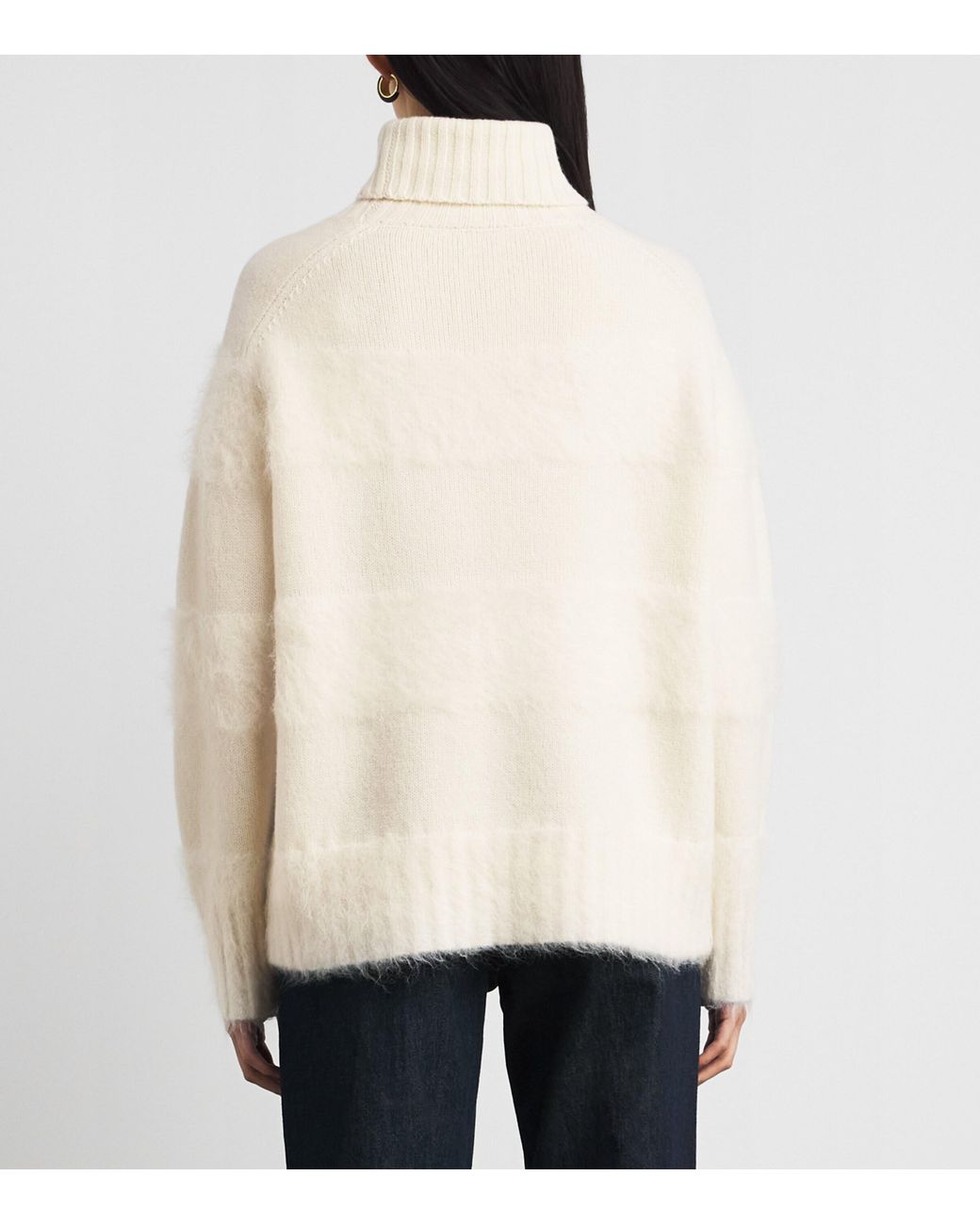 Joseph White Brushed Stripe Mila Sweater