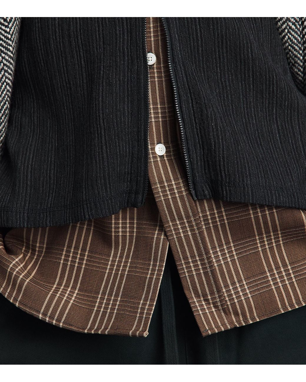 AMI Brown Cotton Check Shirt for men