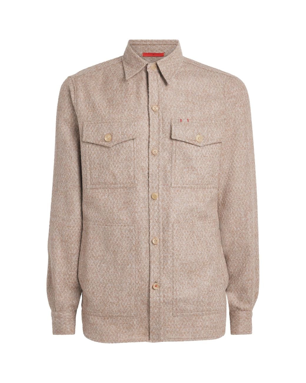 Isaia Natural Alpaca-Wool Overshirt for men