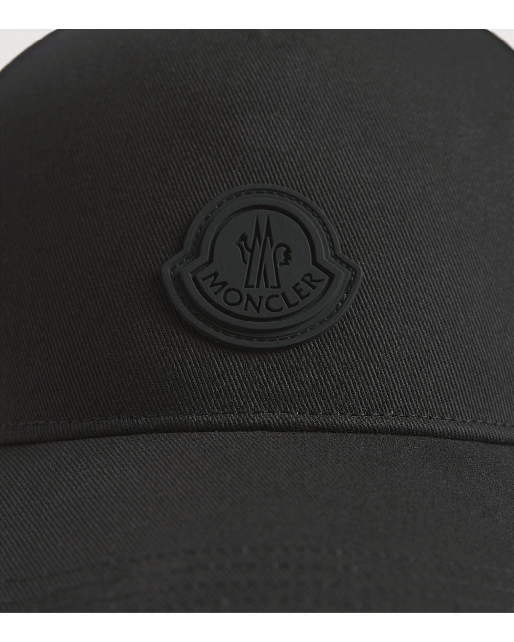 Moncler Black Cotton Logo Baseball Cap for men