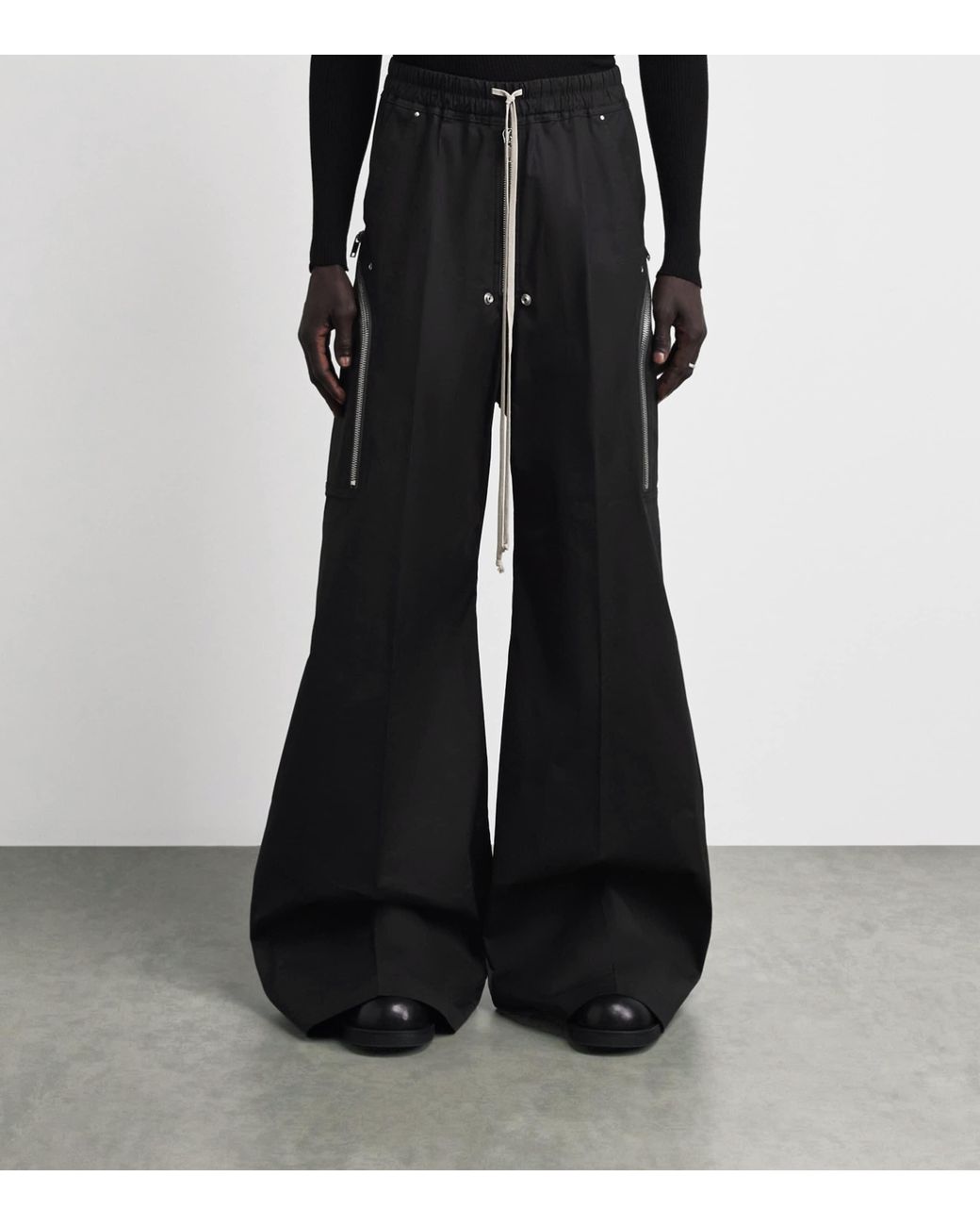 Rick Owens Black Stretch-Cotton Heizer Belas Cargo Trousers for men