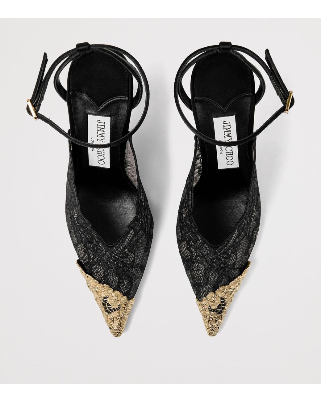 Jimmy Choo Gray Faiz 100 Lace Pumps
