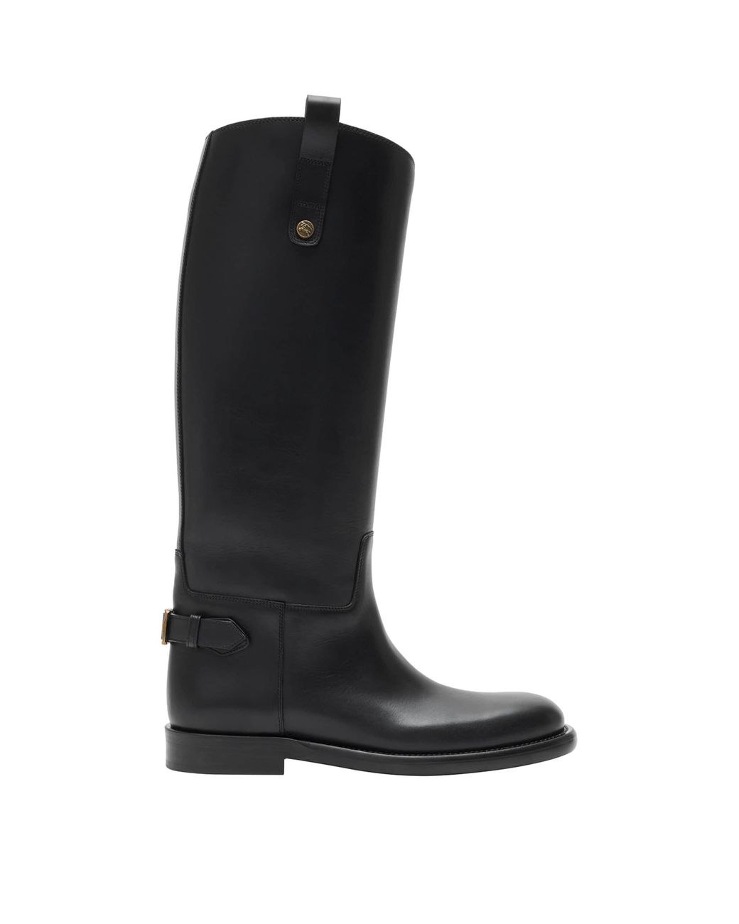 Burberry Black Calf Leather Cavalier Knee-High Boots