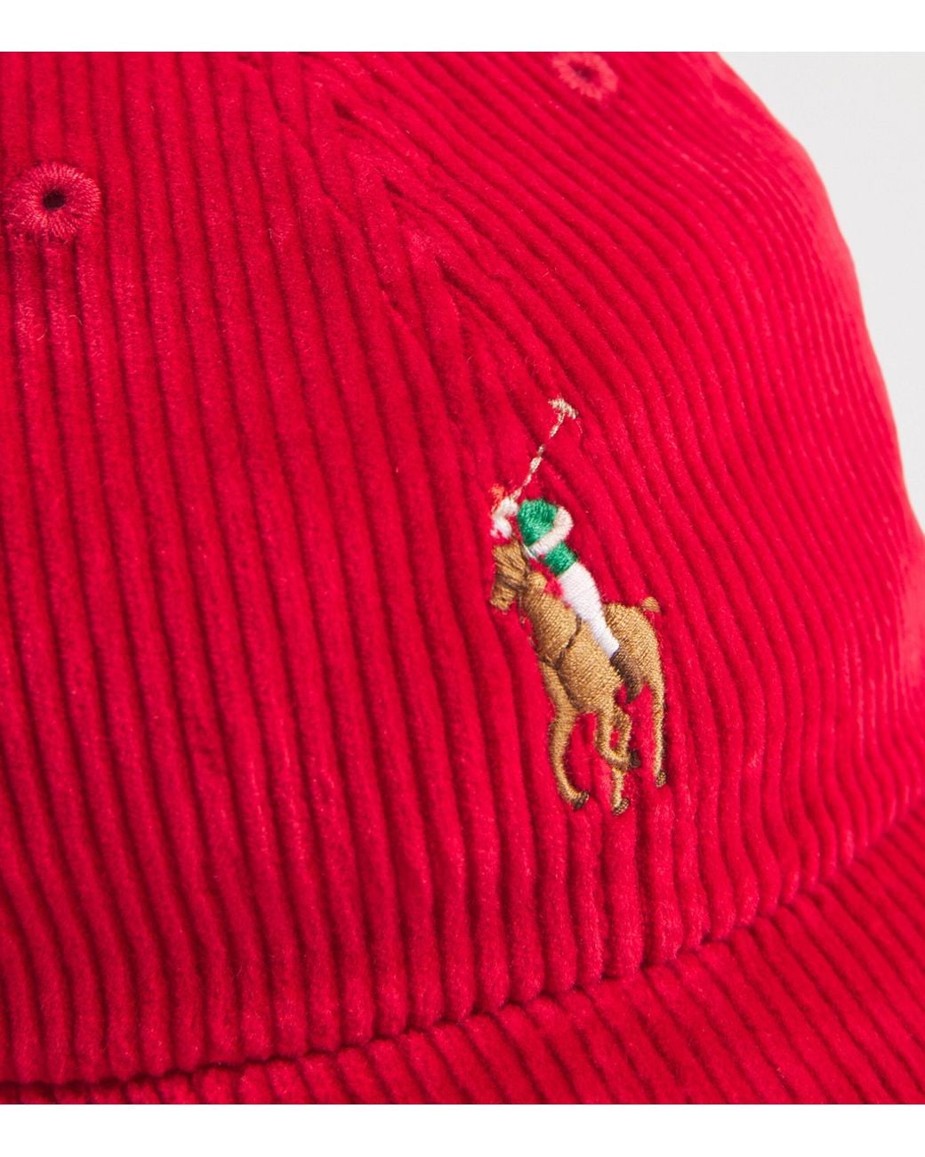 Polo Ralph Lauren Red Corduroy Logo Baseball Cap for men
